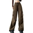 thumbnail image 1 of ShomPort Cargo Pants for Women High Waisted Wide Leg Pants Baggy Stretchy Streetwear with Multi-pockets, 1 of 7