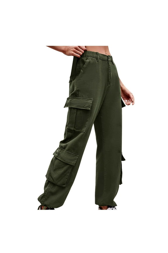 Cargo Pants for Women with Pockets Streetwear Going out Wide Leg Baggy Trousers