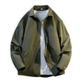 thumbnail image 1 of ShomPort Casual Big and Tall Coats for Mens Lapel Long Sleeve Button Down Solid Color Vintage Outwear Trendy Comfort Jackets, 1 of 8