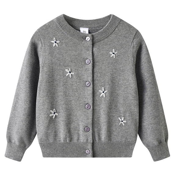 ShomPort Casual Cardigans for Girl Soft Sweater Button down School Uniform Long Sleeve Knit Tops Outwear 1-14Years