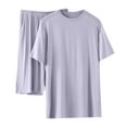 thumbnail image 1 of ShomPort Casual Loungewear Set for Men Short Sleeve Round Neck Pullover Smoothing Loose Sleepwear Breathable Stretchy Daily Outfits, 1 of 6