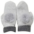 thumbnail image 1 of ShomPort Casual Mittens for Womens Fleece Full Finger Color Block Lined Cute Fall Winter Thick Thermal Gloves, 1 of 1