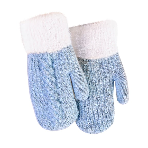ShomPort Casual Mittens for Womens Fleece Lined Color Block Fall Winter Thermal Thick Outdoor Cycling Gloves