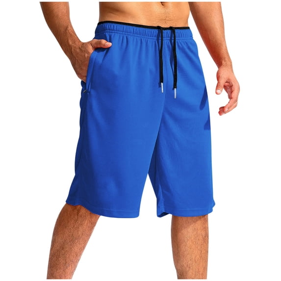 ShomPort Casual Shorts for Mens Drawstring Elastic Waist Solid Color Lightweight Pants Breathable Summer Beach Comfy Crop Pants