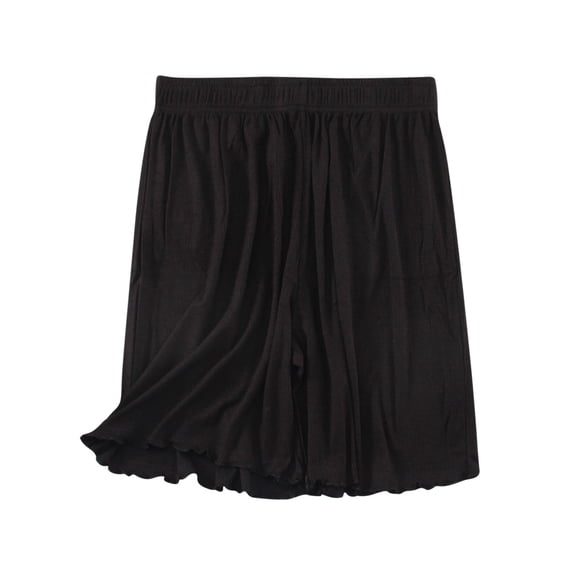 ShomPort Casual Sleepwear for Womens Ruffle Trim Ribbed Elastic Waisted Ribbed Nightwear Smoothing Comfort Daily Loose Shorts