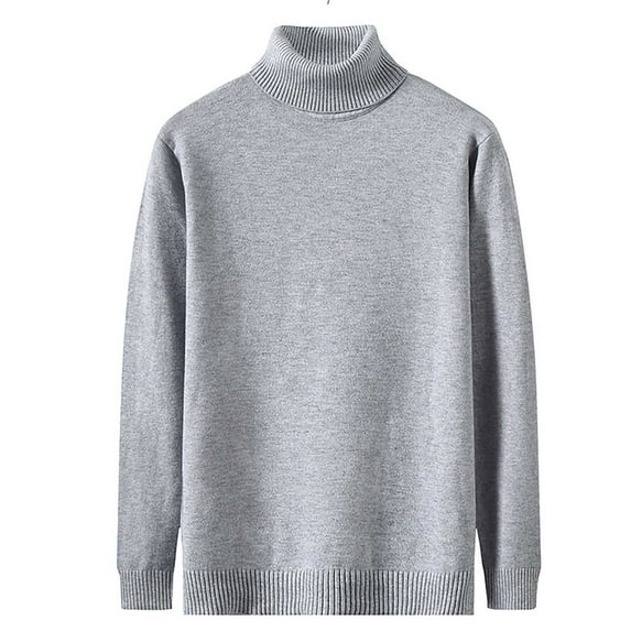 ShomPort Casual Sweaters for Mens Long Sleeve Turtleneck Cotton Solid Color Soft Pullover Undershirt Soft Basic Layer Tees Blouses