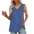 thumbnail image 1 of ShomPort Casual Tank Tops for Women Summer Comfortable Basic T-Shirt V Neck Sleeveless Tunic Tops, 1 of 8