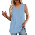 thumbnail image 1 of ShomPort Casual Tank Tops for Women Summer Comfortable Basic T-Shirt V Neck Sleeveless Tunic Tops, 1 of 8