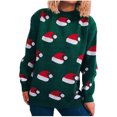 thumbnail image 1 of ShomPort Christmas Ugly Sweater Long Sleeve Crewneck Kint Sweater Womens Fall Winter Pullover Casual Blouse Tops, 1 of 1