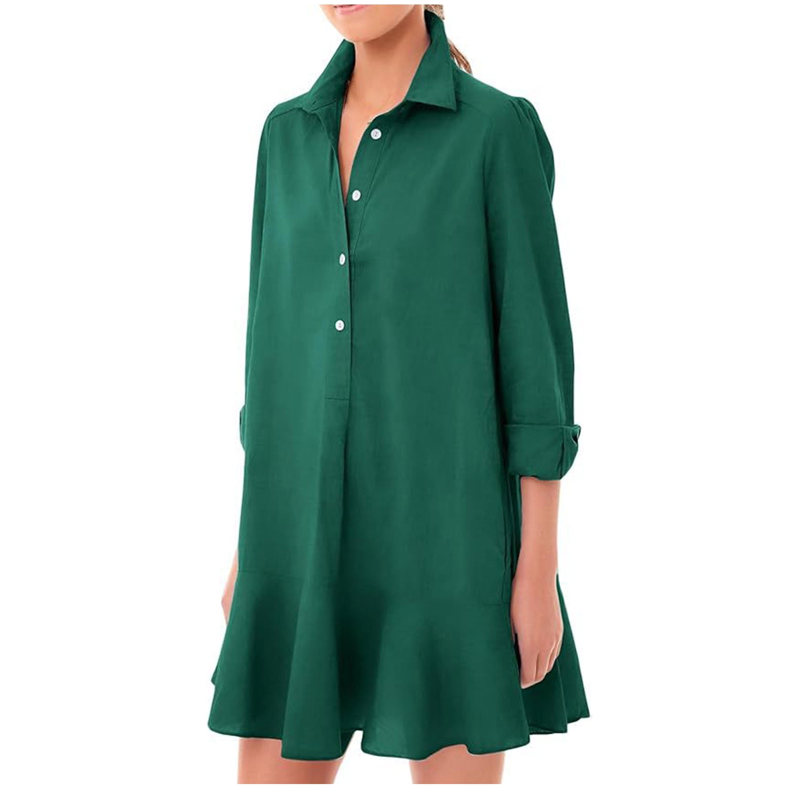 women button shirt dresses