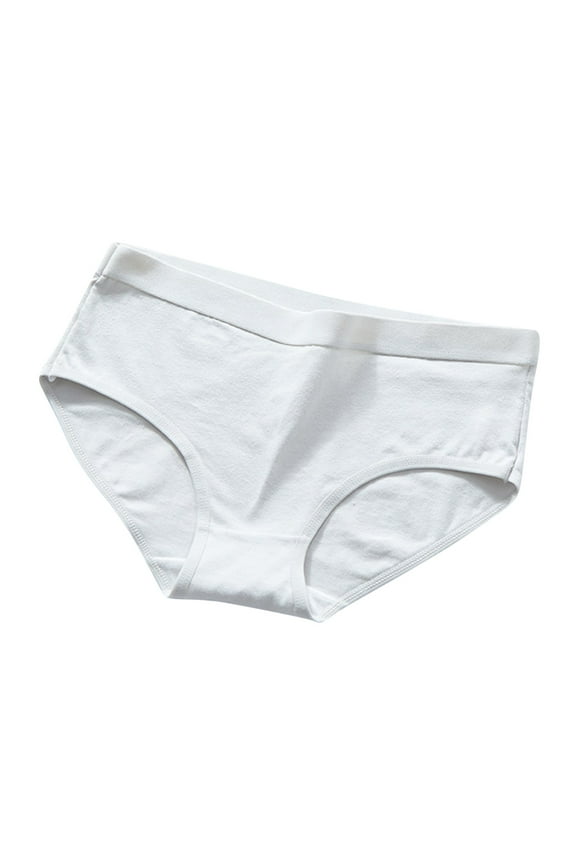 Cotton Panties for Women Soft Mid Waist Briefs Basic Solid Color Hipster Underwear