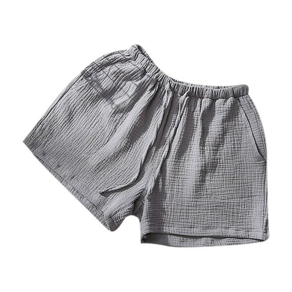 ShomPort Cotton Shorts for Women Casual Solid Color Elastic High Waist Comfy Short Beach Shorts with Pockets