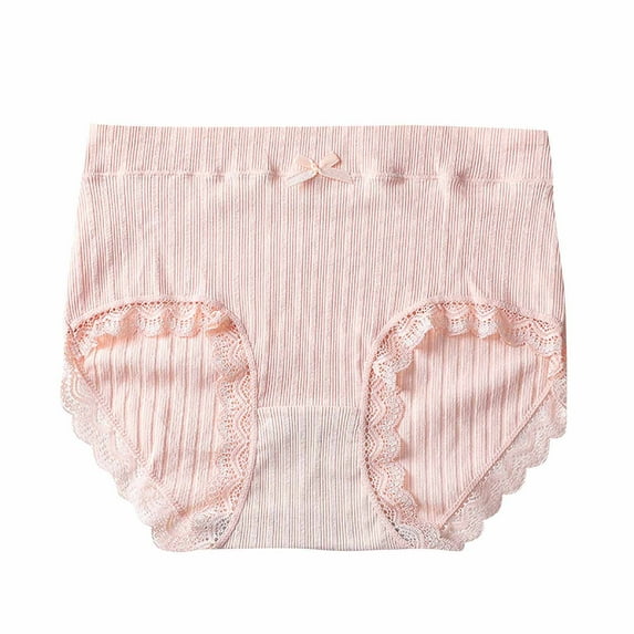 ShomPort Cotton Underwear for Women Comfortable Full Coverage Panties High Waist Lace Trim Cute Briefs