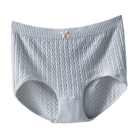 ShomPort Cotton Underwear for Women Mid Waist Textured Hipster Panties Soft Cute Girls Briefs