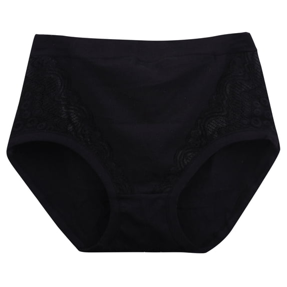 ShomPort Cotton Underwear for Women Plus Size Lace High Waist Briefs Breathable Full Coverage Panties X-6X