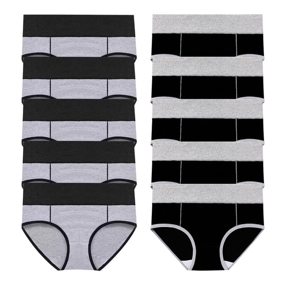 ShomPort Cotton Underwear for Women - Plus Size Panties for Women,Womens Full Coverage Briefs,10 Pack