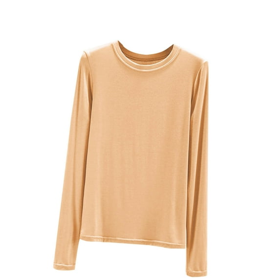 ShomPort Crew Neck Long Sleeve T-Shirt for Women Fall/Winter Comfy Basic Layer Undershirts Tops
