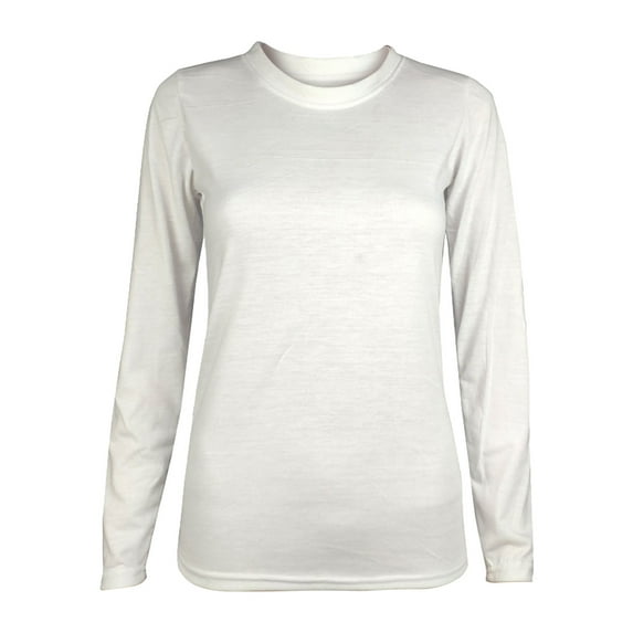 ShomPort Crew Neck Long Sleeve T Shirts for Women Casual Stretch Slim Basic Top Tee Solid Color Soft Cotton Undershirt