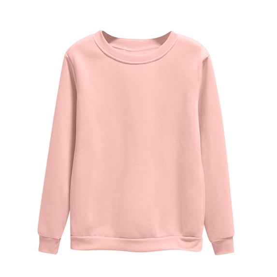 ShomPort Crewneck Sweatshirt for Women Basic Plus Size Fleece Long Sleeve Oversized Sweatshirt Pullover Tops M-4X