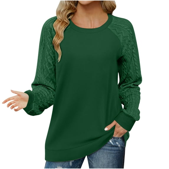 ShomPort Crewneck Sweatshirt for Women Fall Casual Long Sleeve Solid Color Tunic Pullover Tops