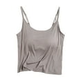 thumbnail image 1 of ShomPort Crop Tank Tops for Womens Adjustable Thin Straps Sleeveless Comfort Padded Nightwear Solid Color Smoothing Loungewear, 1 of 3