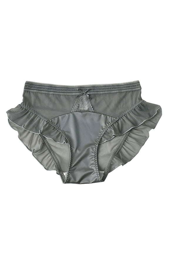 Cute Panties for Women Ruffled Mesh Hipster Briefs Mid Waist Breathable Girls Underwear