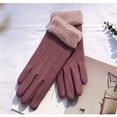 thumbnail image 1 of ShomPort Elegant Gloves for Womens Velvet Touch-Screen Full Finger Lightweight Winter Warm Trendy Cozy Soft Gloves, 1 of 1