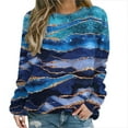 thumbnail image 1 of ShomPort Fall Fashion Casual Sweatshirts Long Sleeve Crew Neck Gradient Color Blouse Tunic Tops, 1 of 5