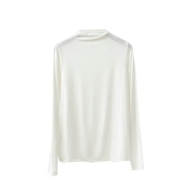 ShomPort Fall/Winter Undershirts for Women Soft Mock Neck Long Sleeve Shirts Comfy Basic Layer Pullover Tops