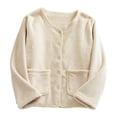 thumbnail image 1 of ShomPort Flannel Cardigan Sleepwear for Womens Round Collared Button Up Loungewear with Pockets Fall Winter Daily Pajamas, 1 of 2