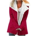 thumbnail image 1 of ShomPort Fleece Jackets for Women Winter Long Sleeve Solid Color Warm Coats Thermal Fuzzy Jacket Outwear with Pockets, 1 of 4