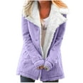 thumbnail image 1 of ShomPort Fleece Jackets for Women Winter Long Sleeve Solid Color Warm Coats Thermal Fuzzy Jacket Outwear with Pockets, 1 of 6