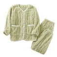 thumbnail image 1 of ShomPort Fleece Pajamas Set Women's Soft Comfy Pajamas Set Pullover Pants Loungewear Warm Sleepwear Winter Clothes (Green54), 1 of 3