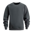 thumbnail image 1 of ShomPort Fleece Sweatshirt for Mens Round Collar Long Sleeve Solid Color Classic Tops Breathable Fall Winter Pullover Sweater, 1 of 6