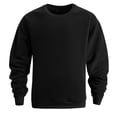 thumbnail image 1 of ShomPort Fleece Sweatshirt for Mens Round Collar Long Sleeve Solid Color Classic Tops Breathable Fall Winter Pullover Sweater, 1 of 6