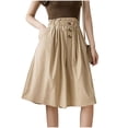 thumbnail image 1 of ShomPort Flowy Culottes Shorts for Women Pleated Boho Elastic High Waist Summer Dressy Capri Pant with Pockets, 1 of 6