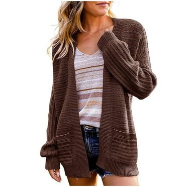 ShomPort Front Open Sweater Cardigan for Women Casual Loose Long Sleeve Knit Sweater Fall Clothes