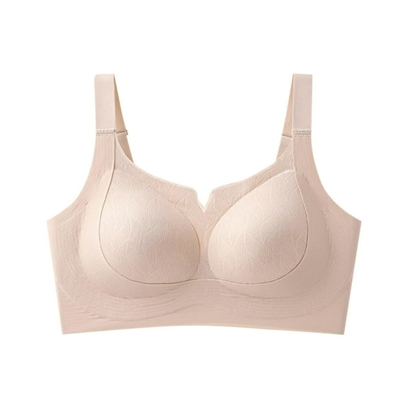 ShomPort Full Coverage Bras for Womens Plus Size Supportive U-Back Wireless Breathable Smoothing Underwear