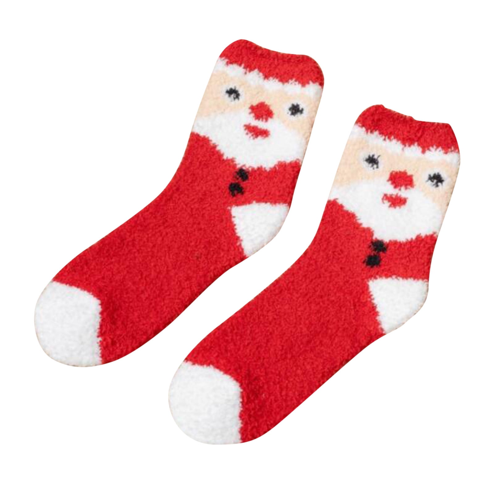 ShomPort Fuzzy Christmas Socks For Women Super Soft Cozy Winter Warm ...