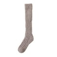 thumbnail image 1 of ShomPort Fuzzy Slipper Socks for Womens Fleece Ribbed Solid Color Comfort Fall Winter Thickened Thermal Knee High Socks, 1 of 3