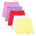 thumbnail image 1 of ShomPort Girls 5-Pack Bike Shorts Elastic Waisted Yoga Dance Athletic Cotton Short Tights Under Dress Shorts, 1 of 9