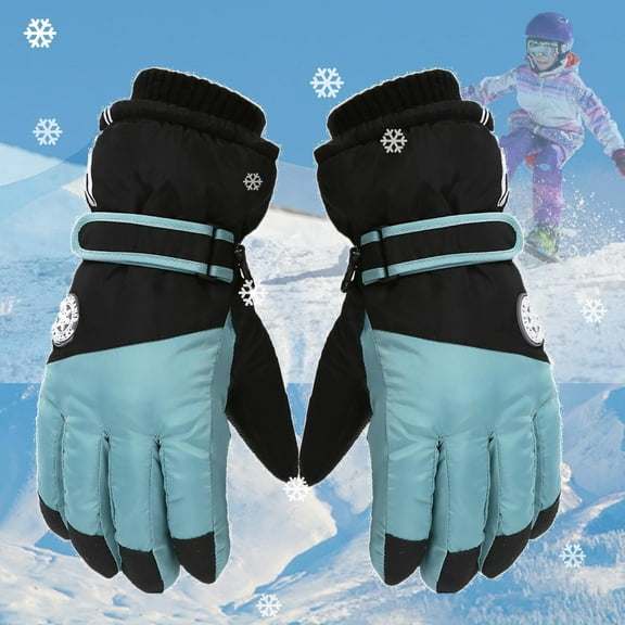 ShomPort Girls Boys Gloves Kids' Winter Ski Snowboard Gloves Warm Fleece Lined Windproof Snow Gloves