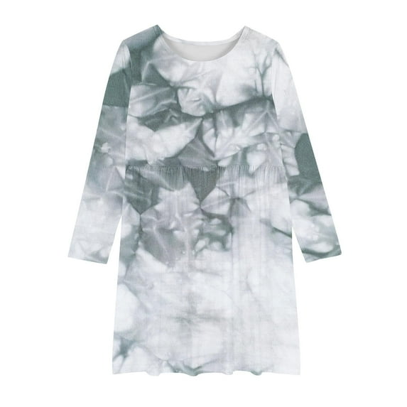 ShomPort Girls Fall Long Sleeve Dress Toddler Girls Colorful Skater Dress Little Big Girl Casual Dresses