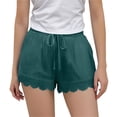 thumbnail image 1 of ShomPort Girls Lace Trim Shorts Casual Summer Elastic Waist Drawstring Loose Comfy Dressy Shorts, 4-14Y, 1 of 9
