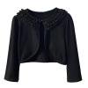ShomPort Girls Lightweight Shrug Long Sleeve Bolero Kids Cotton Cardigan Lace Trimmed Cover Up for Dress
