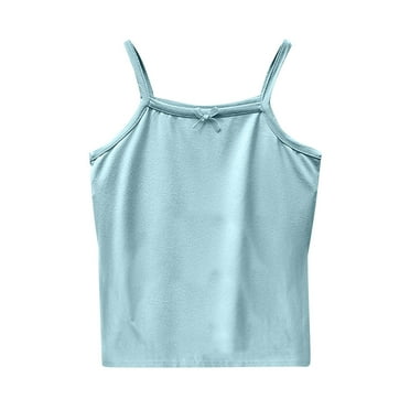 ShomPort Girls Sleeveless Tank Tops Summer Cute Spaghetti Straps Stretchy Comfortable Camisole 2-10 Years