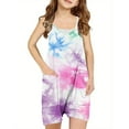 thumbnail image 1 of ShomPort Girls Summer Jumpsuits Fashion Tie-Dye Printed Spaghetti Strap Sleeveless Loose Rompers with Pockets, 1 of 5