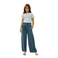 thumbnail image 1 of ShomPort Girls Wide Leg Pants Kids Casual Elastic Waisted Loose Palazzo Trousers with Pockets Comfy Cotton Linen Pants, 1 of 8