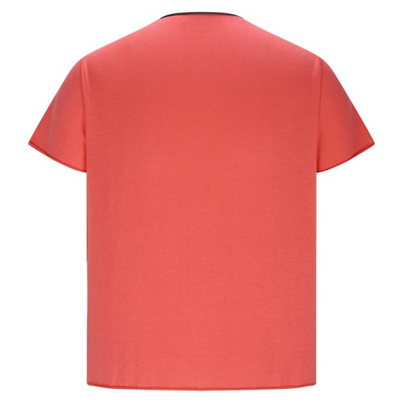 ShomPort Casual Shirts for Men Crewneck 3 Button Short Sleeve Tops Slim Athletic Workout Tshirts Summer Comfy Breathable Shirt