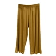thumbnail image 1 of ShomPort High Elastic Waisted Pajamas Pants Ruffle Trim Soft Straight Leg Comfort Thin Loungewear Smoothing Lightweight Trousers, 1 of 6